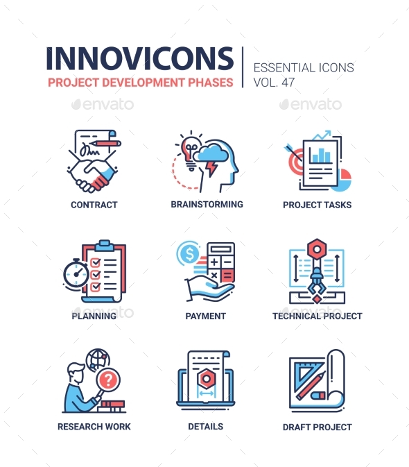 Project Development Phases - Modern Vector Line - Business Icons