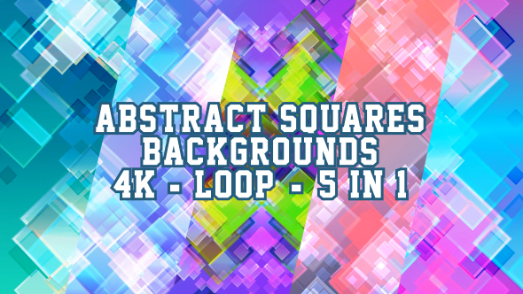 4K Abstract Squares Backgrounds 5 in 1