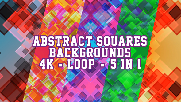 4K Abstract Squares Backgrounds V2 5 in 1