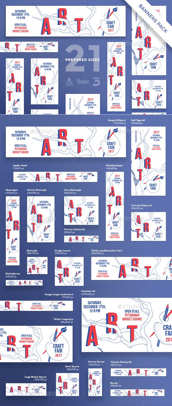 Craft Fair Banner Pack - Banners & Ads Web Elements