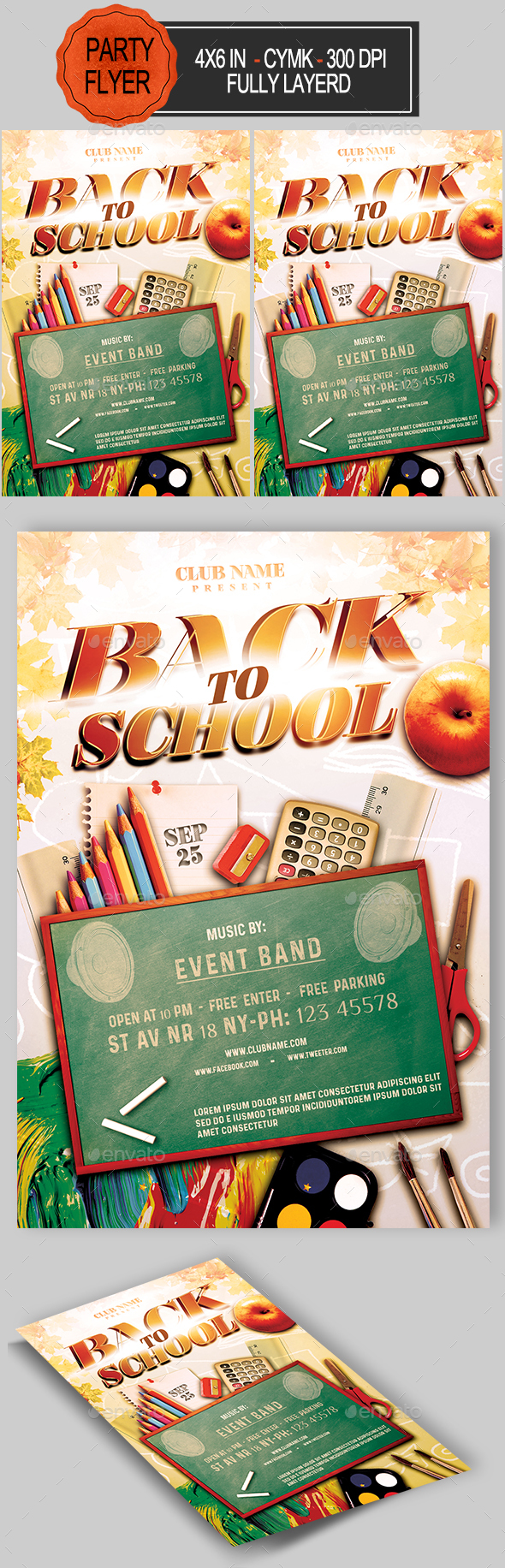Back to School Flyer - Clubs & Parties Events