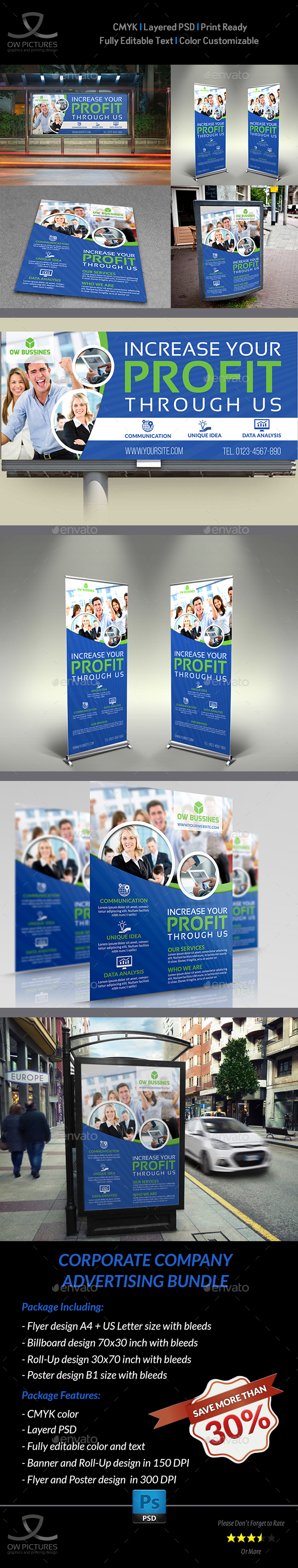 Corporate Company Advertising Bundle Vol.2 - Signage Print Templates