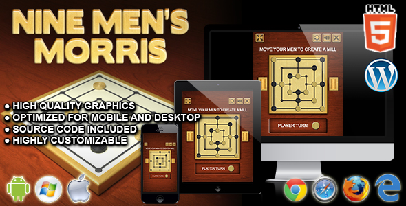 CodeCanyon Nine Men's Morris HTML5 Board Game 20466664 CodeCanyon Nine Men's Morris HTML5 Board Game 20466664