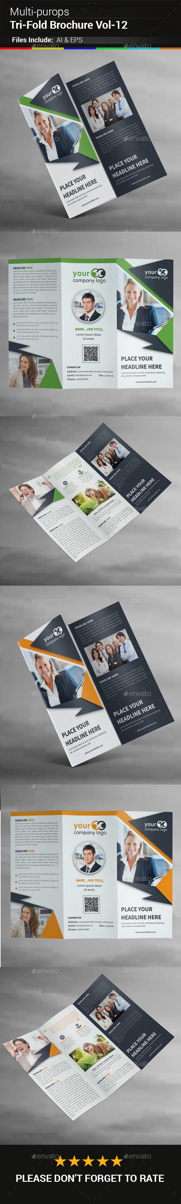 Multipurpose Business Tri-Fold Brochure Vol-12 - Corporate Brochures