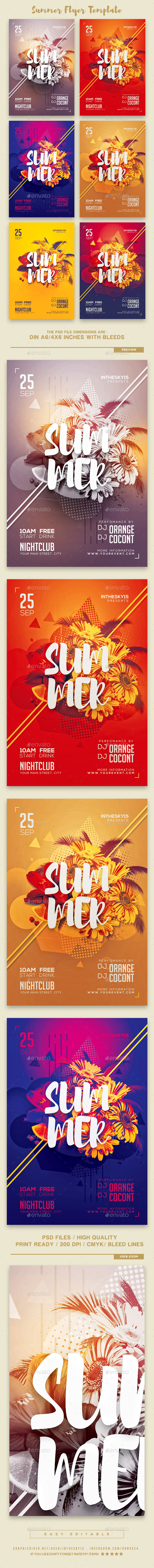 Summer Flyer Template - Clubs & Parties Events
