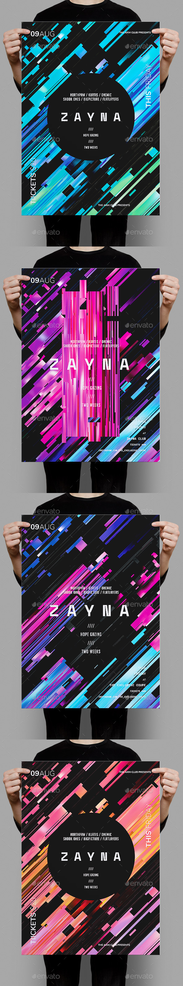 Zayna Flyer / Poster Template - Clubs & Parties Events