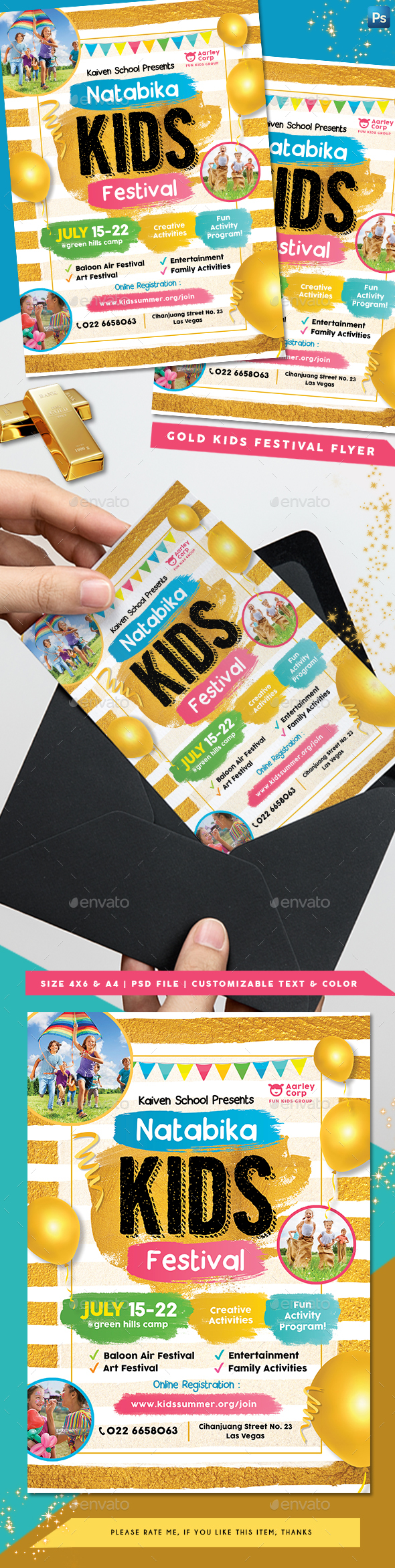 Gold Kids Festival Flyer - Events Flyers
