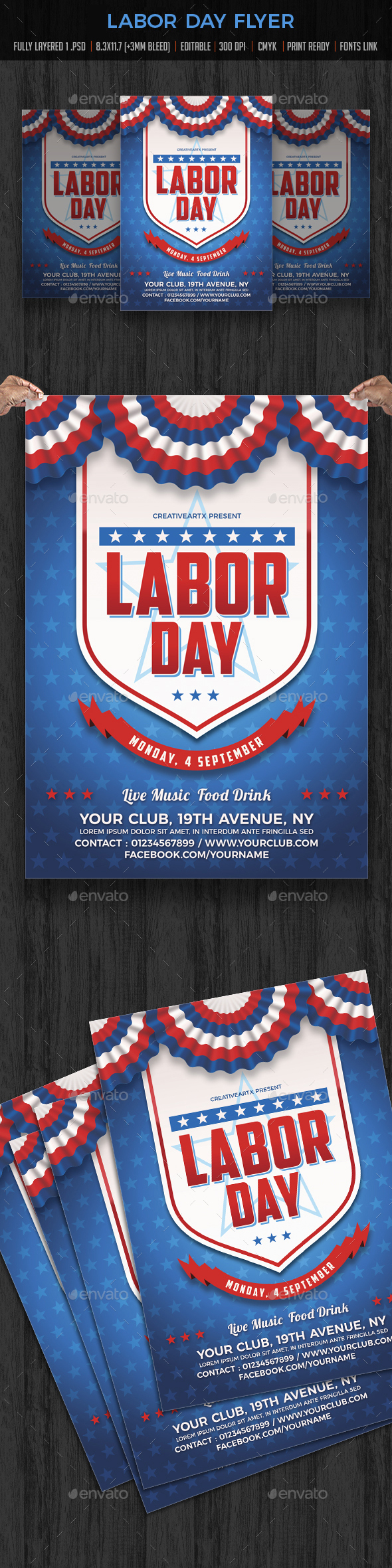Labor Day Flyer - Clubs & Parties Events