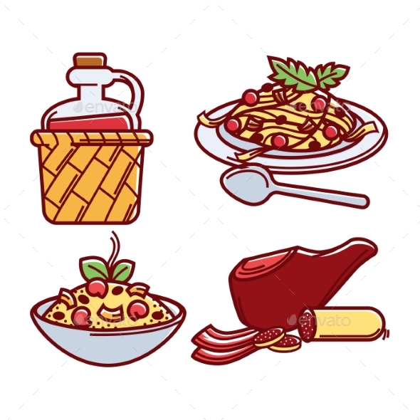 Italian Traditional Delicious Food Isolated - Food Objects