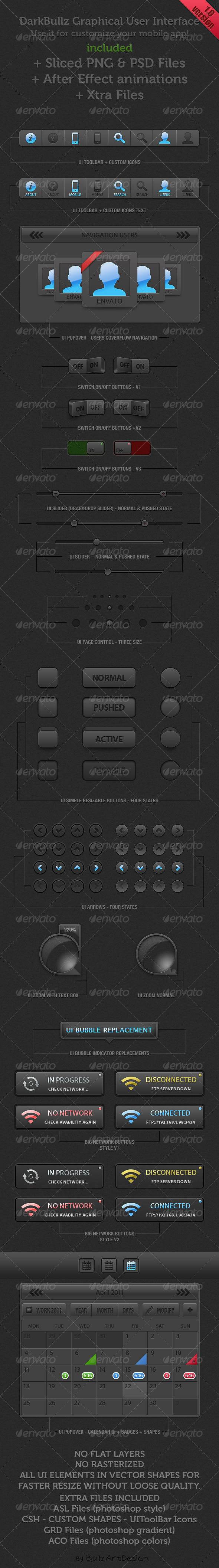 Dark Bullz UI - User Interfaces Web Elements
