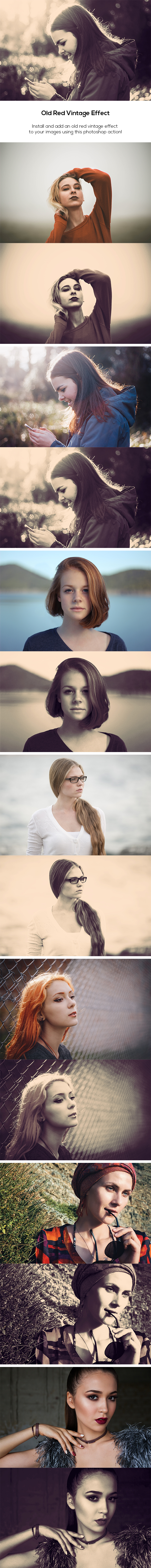 Old Red Vintage Effect - Photo Effects Actions