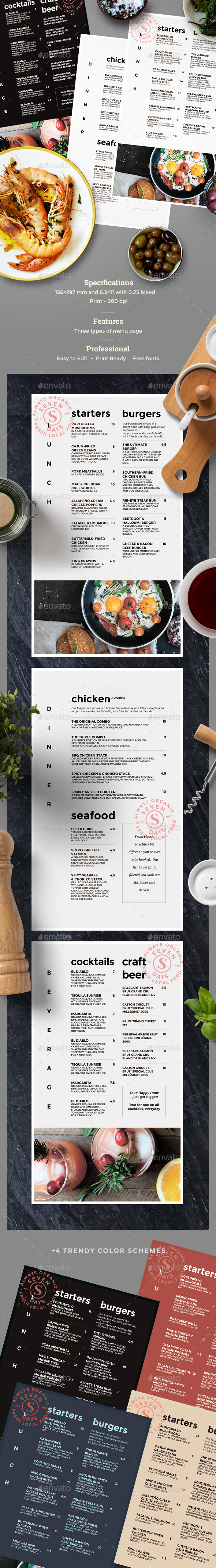 Cafe Menu - Food Menus Print Templates