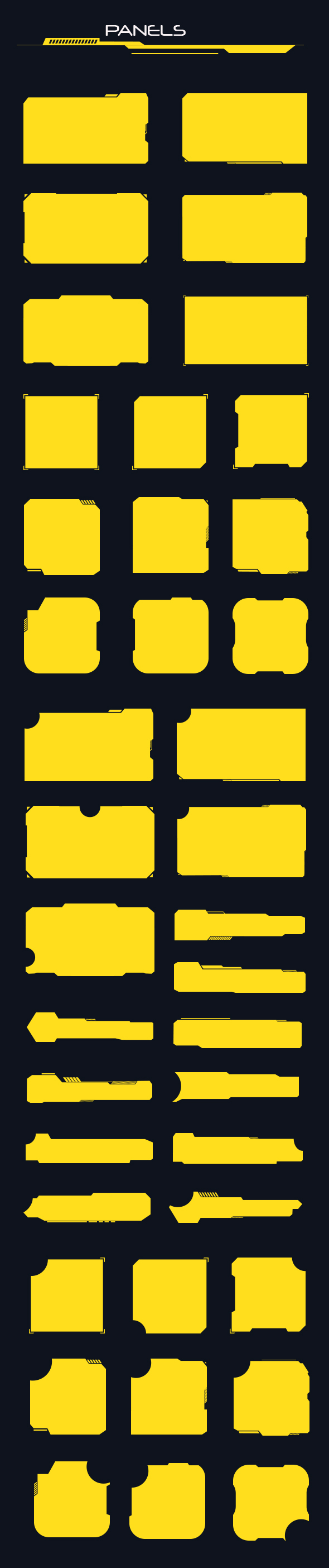 39 Hi-tech Panels Custom Shapes - Shapes Photoshop