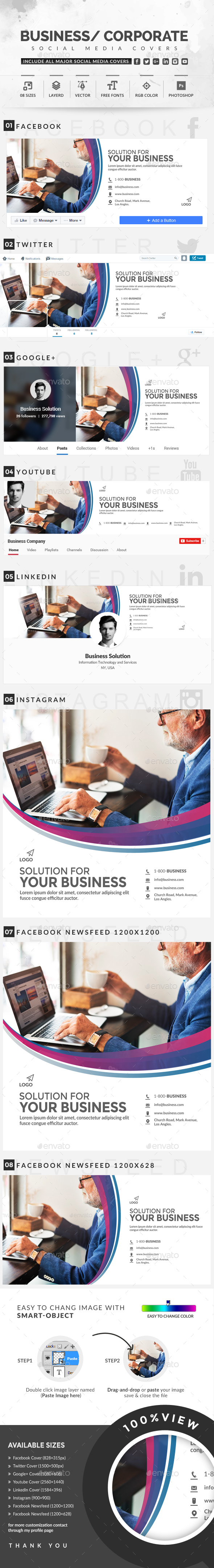Social Media Covers - Social Media Web Elements
