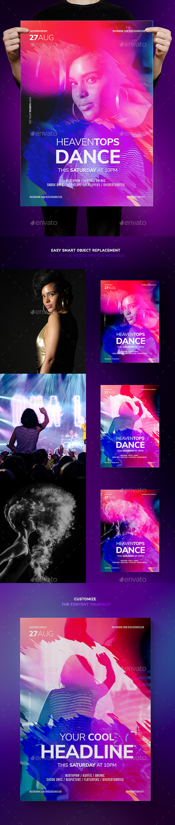 Heaventops Flyer / Poster Template - Clubs & Parties Events