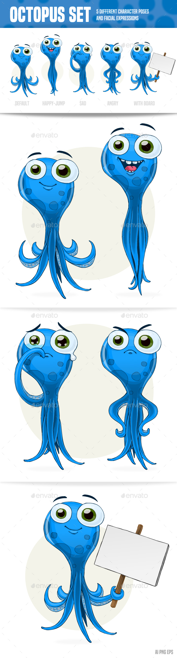 Octopus Set - Animals Characters