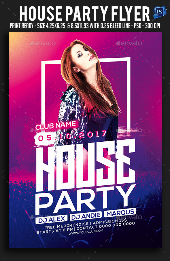 House Party Flyer By Sparkg Graphicriver