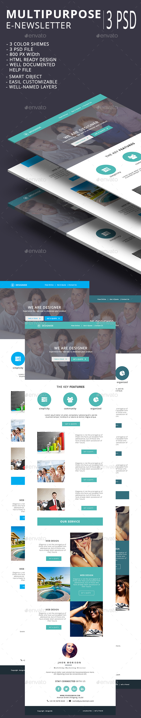 Multipurpose Email Template V16 - E-newsletters Web Elements