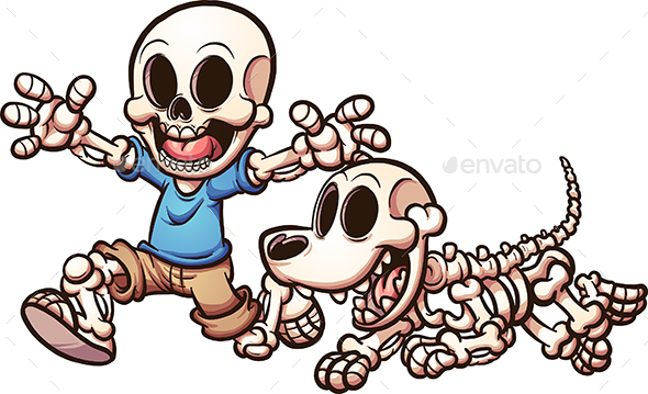 Skeleton Boy and Dog - Halloween Seasons/Holidays
