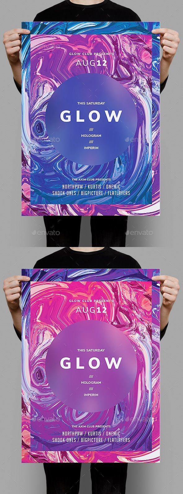 Glow Flyer / Poster Template - Clubs & Parties Events