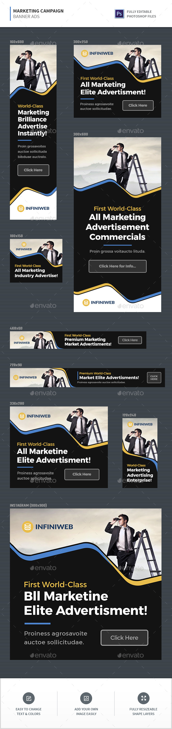 Marketing Campaign Banners - Banners & Ads Web Elements
