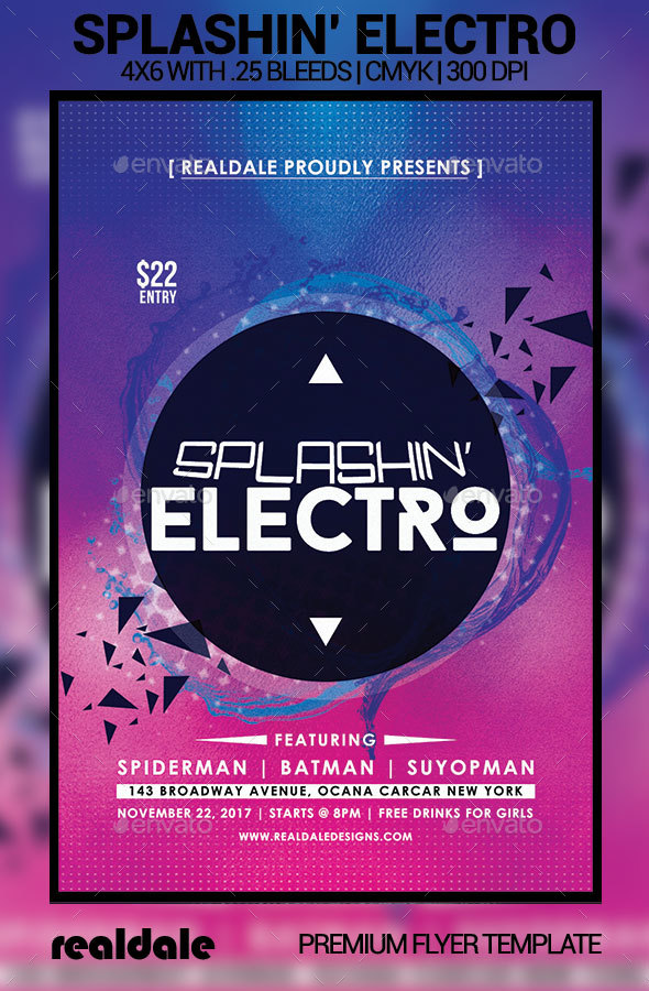 Splashin' Electro - Events Flyers