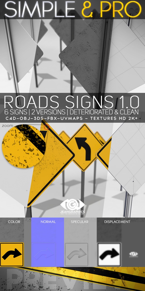 Roads Signs 1.0Textures - 3Docean 20473760