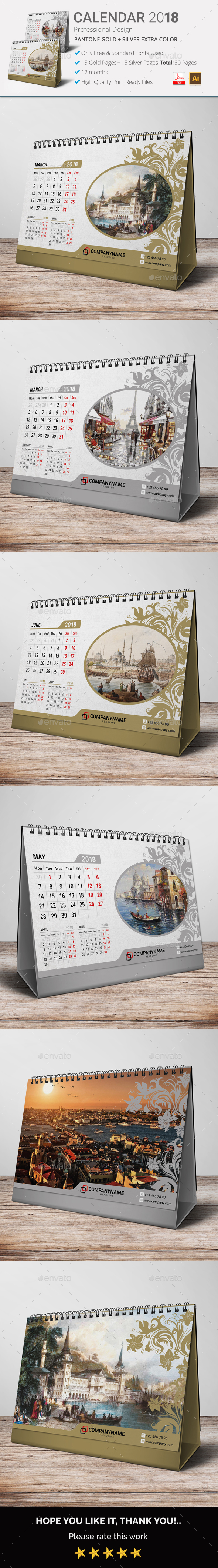 GraphicRiver Calendar 2018 Gold & Silver 20473867 GraphicRiver Calendar 2018 Gold & Silver 20473867