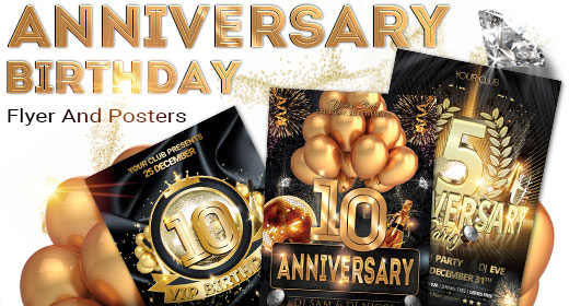 Anniversary And Birthday Party Flyer Poster