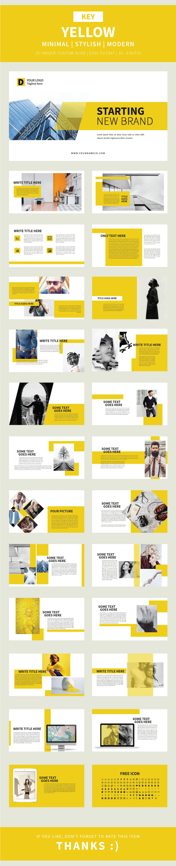 Yellow Keynote Template - Finance Keynote Templates