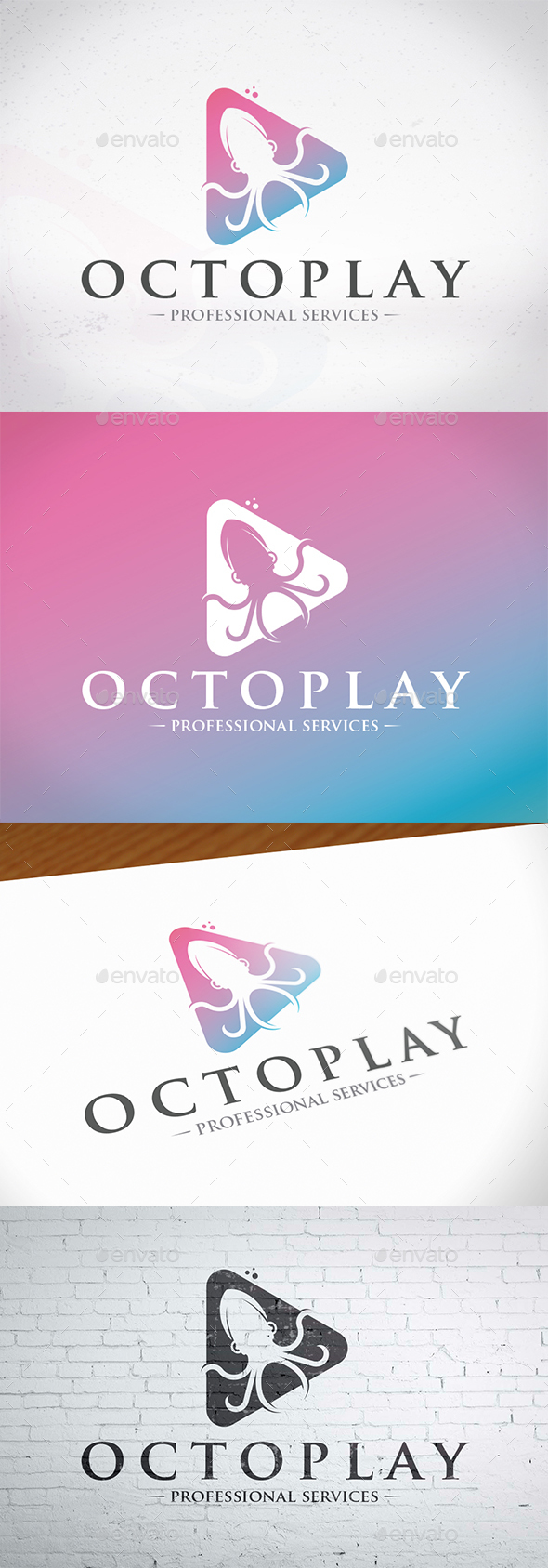 Play Octopus Logo Template - Animals Logo Templates
