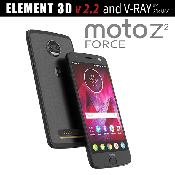 Moto Z2 Force BLACK model - 3DOcean Item for Sale