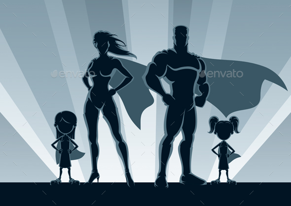 Superhero Family 2 Girls