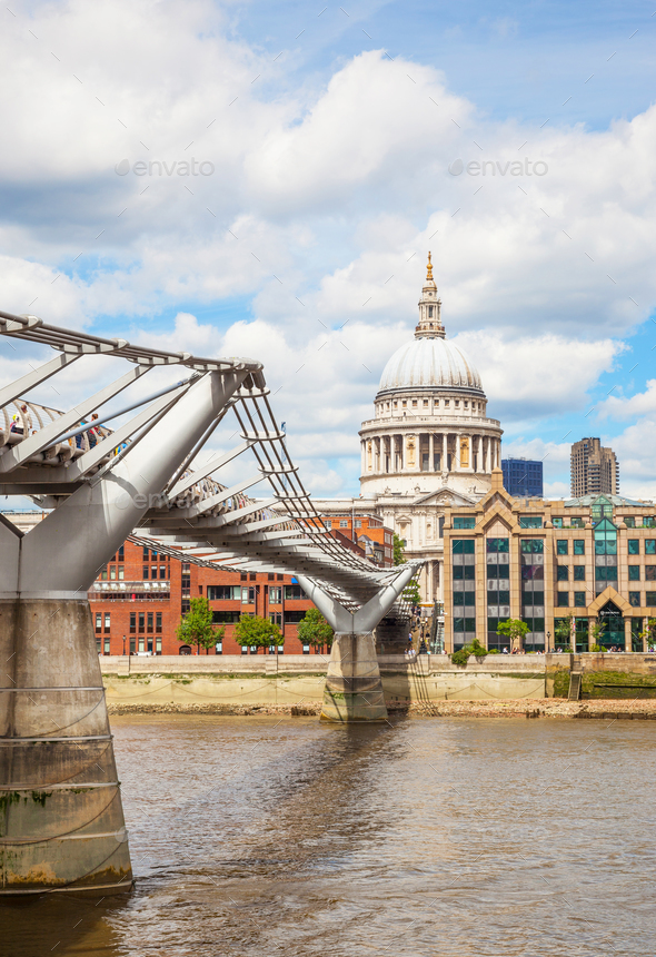 London Millennium Bridge - Stock Photo - Images