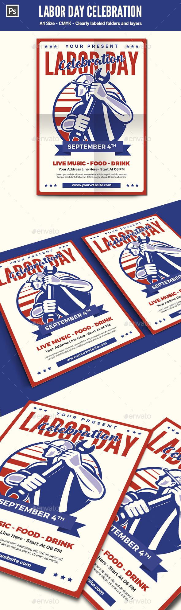 Labor Day Flyer / Poster Template - Holidays Events