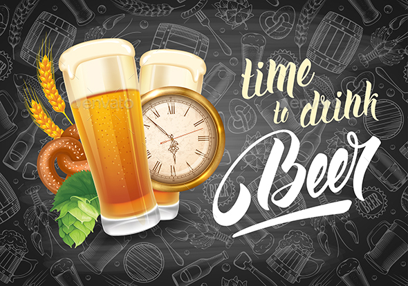 Time To Drink Beer - Food Objects