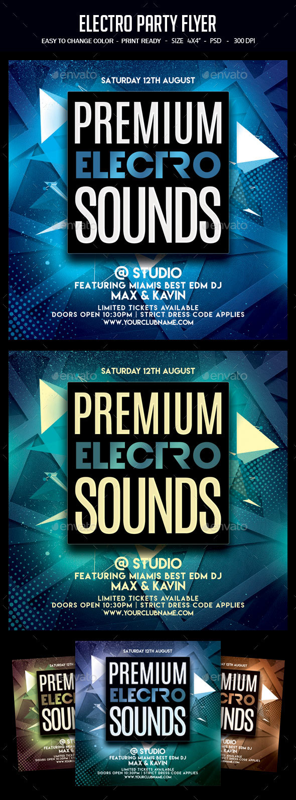 Electro Party Flyer - Clubs & Parties Events