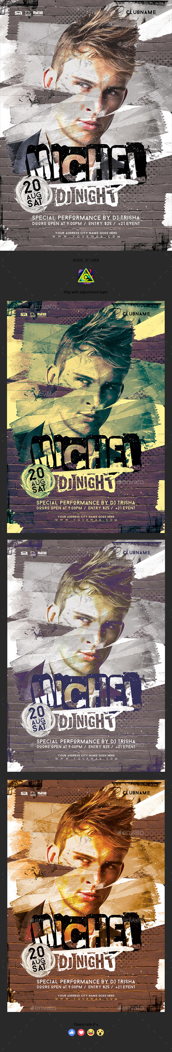 Guest DJ Flyer - Clubs & Parties Events