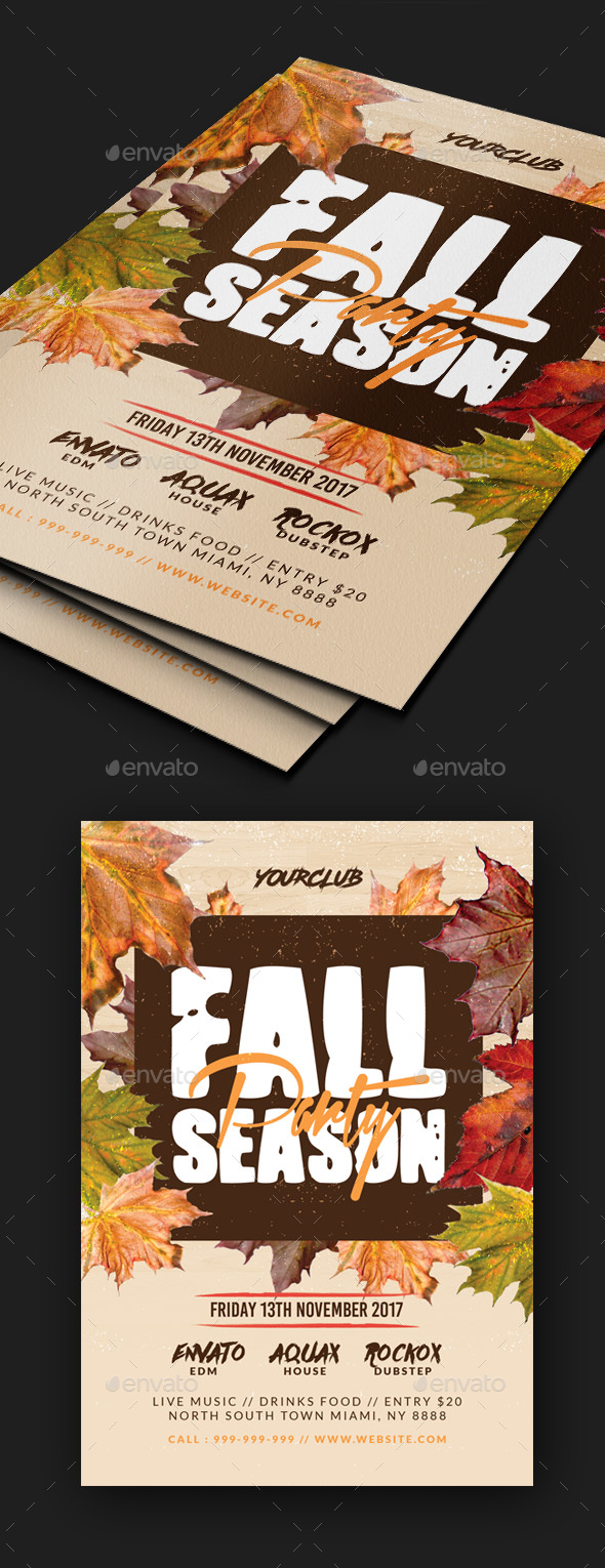 Fall Season Party Flyer - Clubs & Parties Events