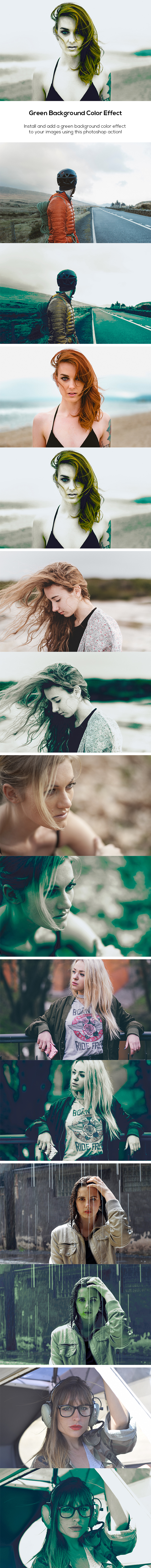 Green Background Color Effect - Photo Effects Actions