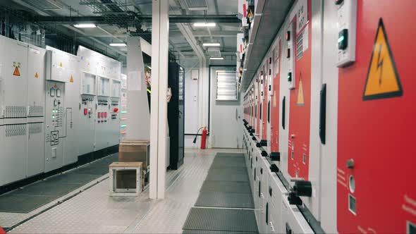 Interior of a Power Room with Hazardous Lockers alt