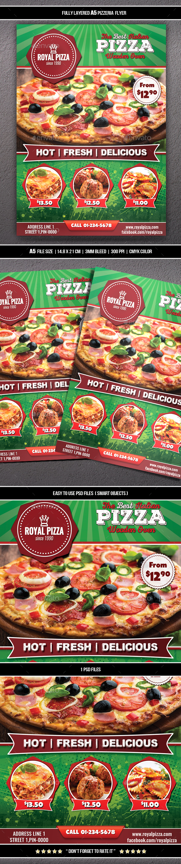 Pizzeria Flyer (A5) - Restaurant Flyers