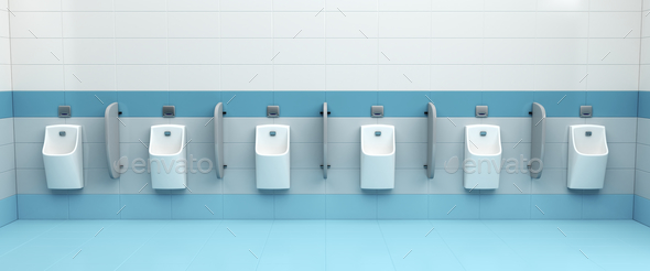 Row of urinals - Stock Photo - Images