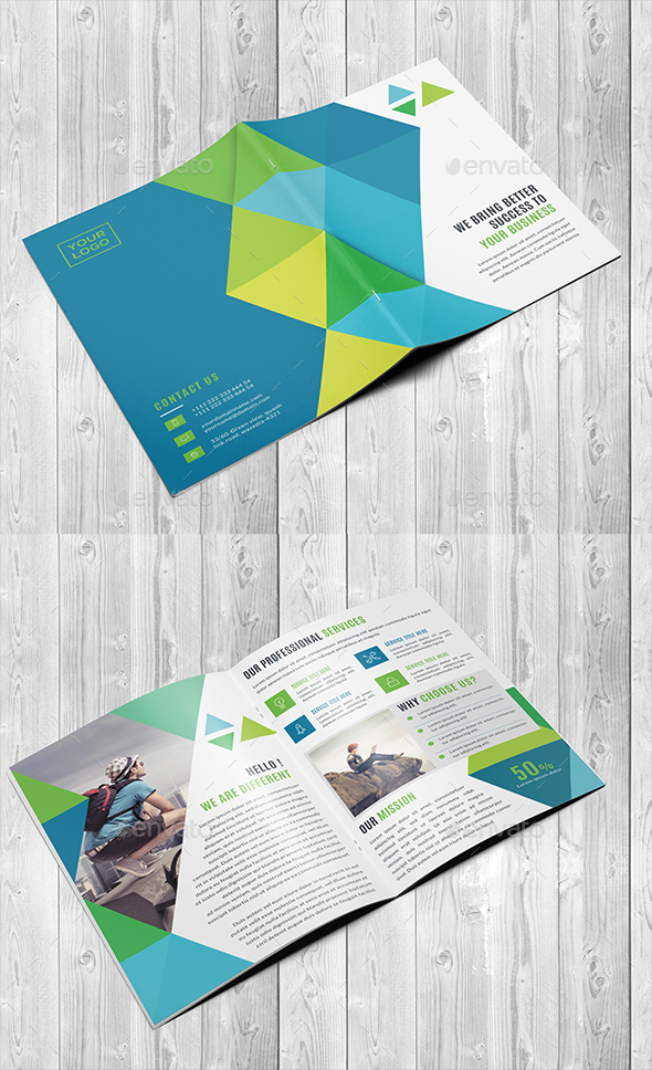 Corporate Bi-Fold Brochure Template - Corporate Brochures