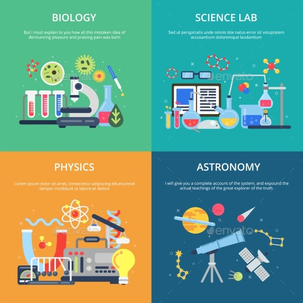 Concept Pictures with Science Symbols. School - Miscellaneous Vectors