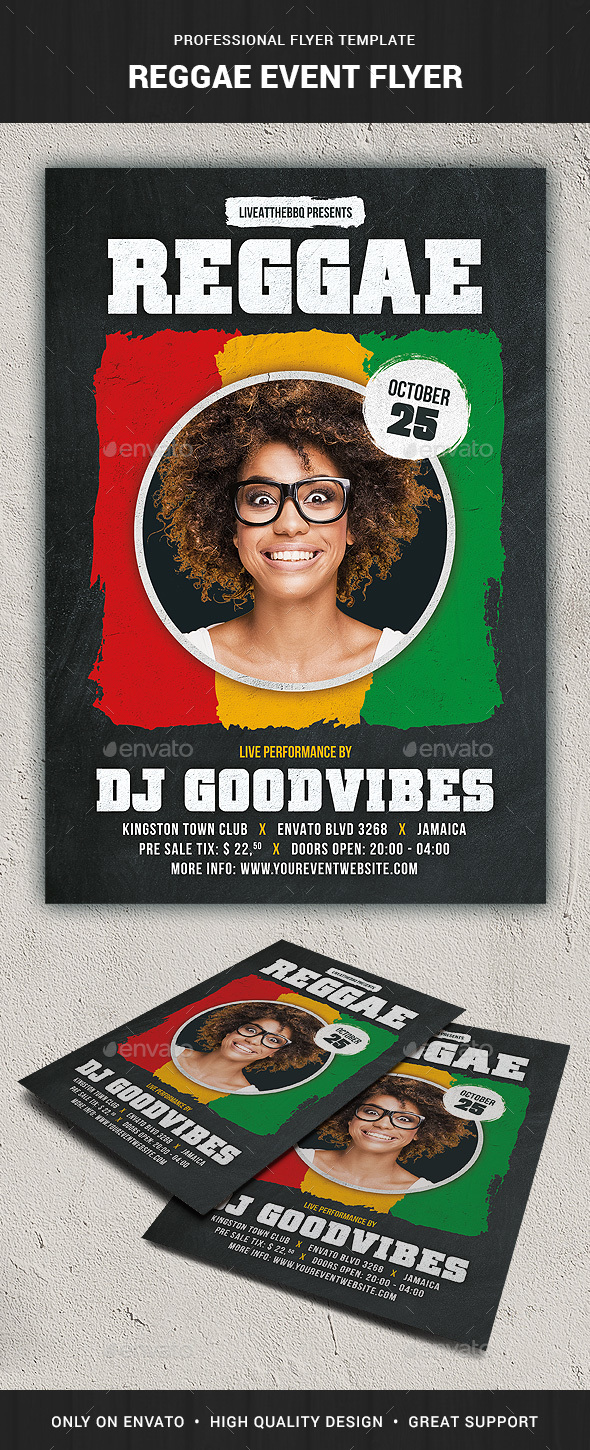 Reggae Event Flyer Template - Clubs & Parties Events