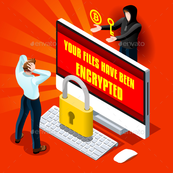 Ransomware Malware Cyber Crime Vector Infographic Illustration - Web Technology