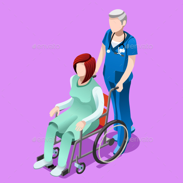 GraphicRiver Vector Senior Male Nurse and Patient Medical Isometric People 20482911 GraphicRiver Vector Senior Male Nurse and Patient Medical Isometric People 20482911