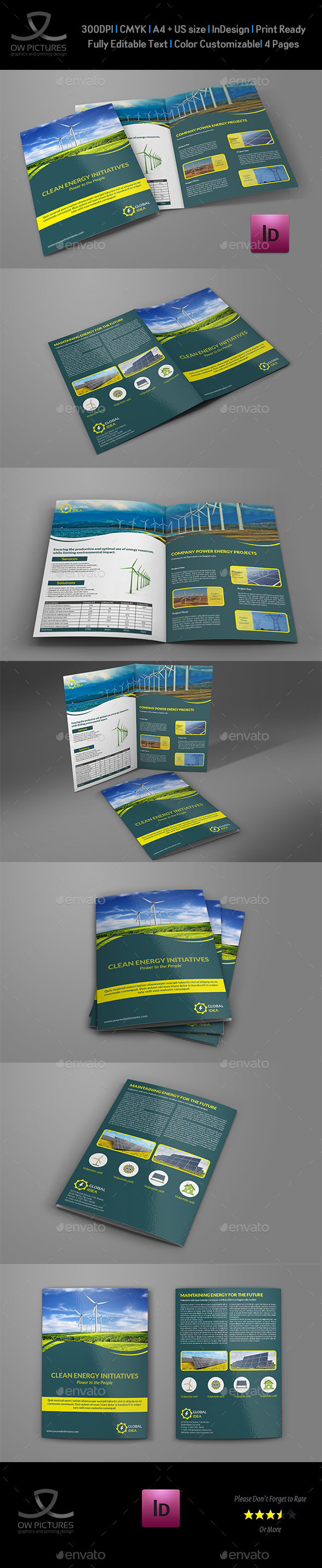 Power Energy Services Bi-Fold Brochure Template - Corporate Brochures