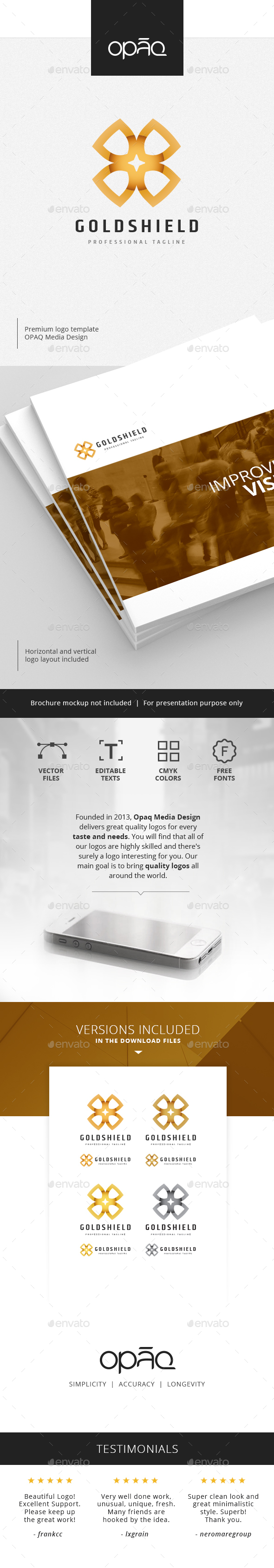 Golden Shields Synergy Logo - Symbols Logo Templates